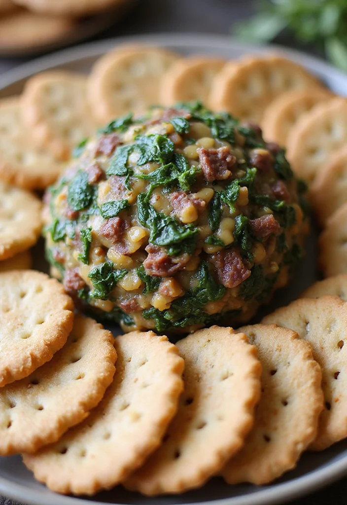 18 Must-Try Dried Beef Cheeseball Dishes For Busy Nights - 17. Dried Beef Cheeseball with Spinach 1