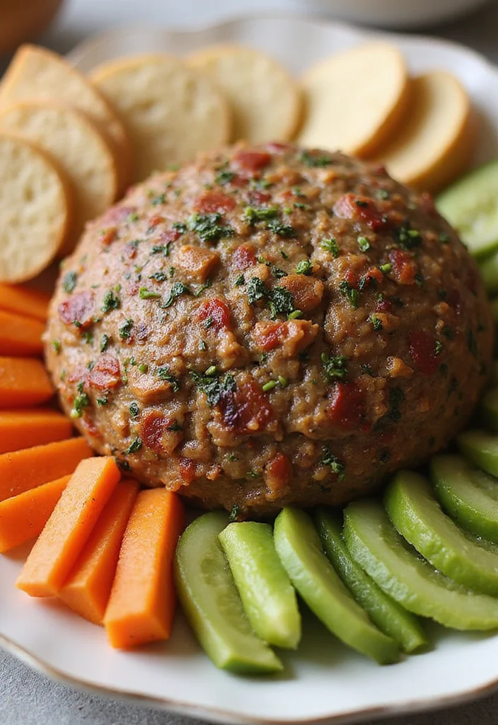 18 Must-Try Dried Beef Cheeseball Dishes For Busy Nights - 3. Herb and Garlic Dried Beef Cheeseball 1
